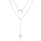 Sterling Statements Rhodium Over Sterling Silver CZ Celestial Double
Layer Necklace