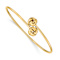 14k Yellow Gold 2mm Polished Love Knot Flexible Cuff Bangle