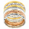 Tri-Tone Stacking Set Of 8 Band Rings In Sterling Silver