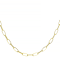 Elongated Paperclip LInk ChaIn Necklace In 18K Gold Over Sterling Silver 20"