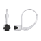 4mm Round Black Onyx Rhodium Over 14k White Gold Drop Earrings