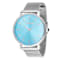 Invicta Angel 38mm Light Blue Dial Stainless Steel Mesh Band Quartz Watch
