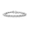 Pear Shape Pearl Simulant Tennis Bracelet In Sterling Silver
