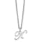 Rhodium Over Sterling Silver Letter K Initial Necklace
