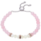 Pink Rose Quartz Two-Tone Sterling Silver And 10k Rose Gold Bracelet