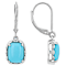 Turquoise Drop Earrings In Sterling Silver 9x7mm