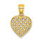 10K Yellow Gold Cut-Out Textured Woven Heart Charm