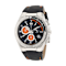 Technomarine Men's Black and Orange Chronograph Black Leather Strap Watch