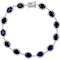 Blue Sapphire And White Topaz Tennis Bracelet In Sterling Silver 20.07ctw