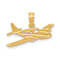 14k Yellow Gold Textured Cessna Plane Pendant
