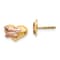 Rhodium Over 14k Yellow Gold Polished Butterfly Heart Screwback Earrings