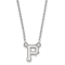 Rhodium Over Sterling Silver MLB LogoArt Pittsburgh Pirates P Pendant Necklace