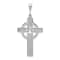 Rhodium Over 14K White Gold Celtic Cross Charm