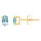 5x3mm Oval Aquamarine 14k Yellow Gold Stud Earrings