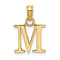 14k Yellow Gold Polished Block Letter M Initial Pendant