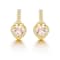 Pink Rose Quartz 14K Yellow Gold Over Sterling Silver Heart Drop Earrings