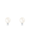 White Cultured Freshwater Pearl and CZ Rhodium Over Sterling Silver
6-7mm Button Earrings