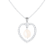 8-8.5mm White Cultured Freshwater Pearl Sterling Silver Pendant W/Chain