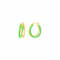 14K Yellow Gold Over Sterling Silver Double Hoop Enamel Earrings in Neon Green