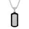 Robert Alton Men's Dog Tag Pendant With Chain In Ion-Plated Stainless
Steel 0.37ctw