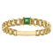 10K Yellow Gold Square Emerald Curb Ring .05ctw