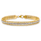 14k Two-tone Gold Polished 7.4mm Fancy Link Bracelet