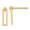 14k Yellow Gold Polished Open Rectangle Dangle Earrings
