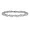 Rhodium Over 14k White Gold Floral Diamond and Aquamarine Bracelet