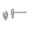 Rhodium Over Sterling Silver Polished Skull Post Earrings