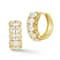 Rachel Zoe White Oval CZ Bold Hoop Earrings in 14K Gold Over Sterling Silver