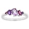 Multi-Stone Amethyst And Rhodolite Band Ring In Sterling Silver