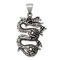 Sterling Silver Antiqued Dragon with Tongue Out Pendant