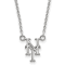 Rhodium Over Sterling Silver MLB LogoArt New York Mets N-Y Pendant Necklace