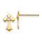 14k Yellow Gold Cubic Zirconia Children's Cross Stud Earrings