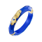 14K Yellow Gold Over Sterling Silver Thin Faceted Acrylic Bangle
Bracelet in Royal Blue