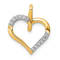 14K Two-tone Gold Diamond Heart Pendant