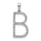 Rhodium Over 14K White Gold Diamond Letter B Initial Pendant