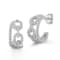 Sterling Statements Rhodium Sterling Silver CZ Link Hoop Earrings