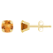 5mm Cushion Citrine 10k Yellow Gold Stud Earrings