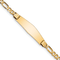 14k Yellow Gold Figaro Soft Diamond Shape ID Bracelet