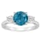 8mm Round London Blue Topaz And White Topaz Rhodium Over Sterling Silver
3-Stone Ring