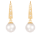 White Cultured Akoya Pearl 14k Yellow Gold Earrings 7-7.5mm