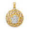 14K Two-tone Gold  3D Diamond-Cut Filigree Guardian Angel Pendant