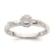 Rhodium Over 14K White Gold Diamond Trio Engagement Ring 0.12ctw