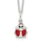 Sterling Silver Polished Black and Red Enameled Ladybug Children's Necklace