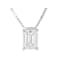 Lab-Grown Diamond Emerald-Cut Slide Pendant In Sterling Silver 0.50ctw