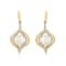 6.5-7mm Round White Freshwater Pearl with 0.19ctw Diamond 14K Yellow
Gold Drop Earrings