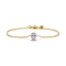 Bezel-Set CZ Stud Design Bracelet In 14K Gold Over Brass