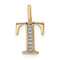 14K Yellow Gold Diamond Letter T Initial Pendant
