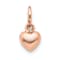 10K Rose Gold 3D Polished Heart Charm